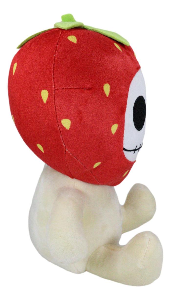Ebros Gift Red Yummy Ichigo Strawberry Furrybones Skeleton Plush Toy Doll 9"H Furry Bones