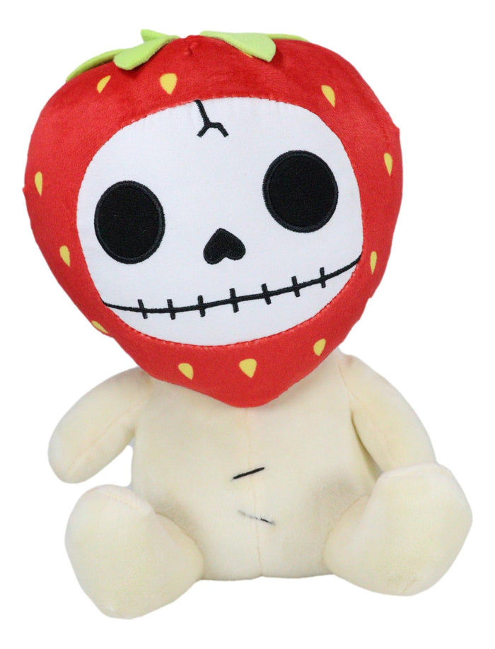 Ebros Gift Red Yummy Ichigo Strawberry Furrybones Skeleton Plush Toy Doll 9"H Furry Bones