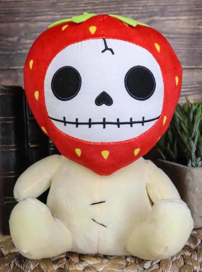 ebros gift Red Yummy Ichigo Strawberry Furrybones Skeleton Plush Toy Doll 9"H Furry Bones