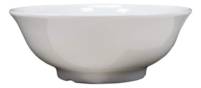 Ebros Gift Restaurant Supply Contemporary Round White Jade Melamine Large Soup Bowls Set 2
