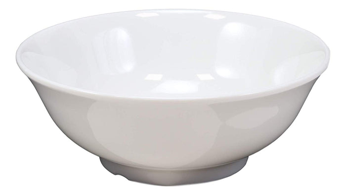 Ebros Gift Restaurant Supply Contemporary Round White Jade Melamine Large Soup Bowls Set 2