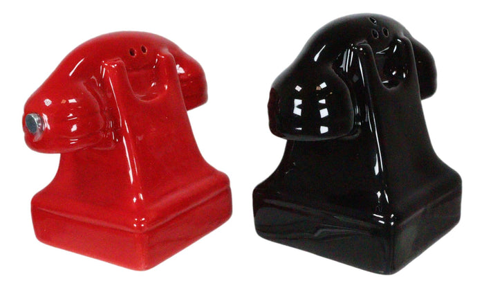 Ebros Gift Retro Vintage Rotary Telephones Magnetic Ceramic Salt And Pepper Shakers Set
