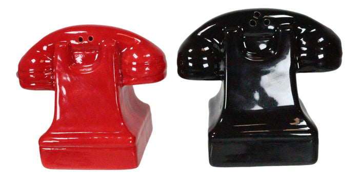 Ebros Gift Retro Vintage Rotary Telephones Magnetic Ceramic Salt And Pepper Shakers Set