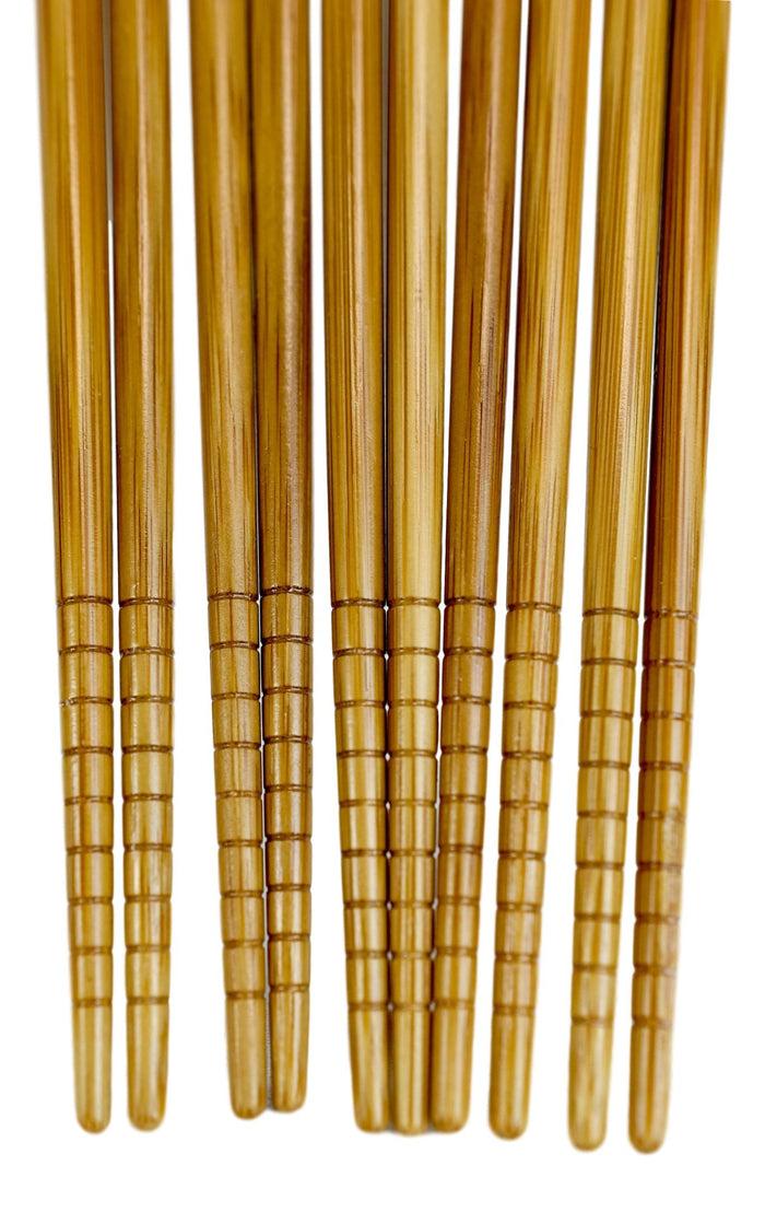 Ebros Gift Reusable Bamboo Colorful Giant Panda Bears Set Of 5 Ridged Ends Chopsticks Pairs