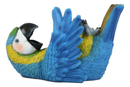 Ebros Gift Rio Rainforest Jungle Blue Scarlet Macaw Parrot Wine Bottle Holder Figurine