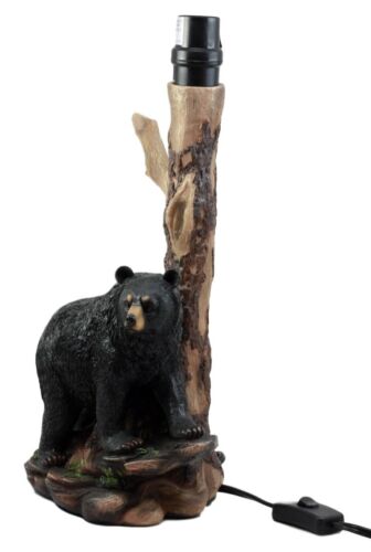 Ebros Gift Roaming Forest North American Black Bear Desktop Table Lamp Decor Figurine 20"H
