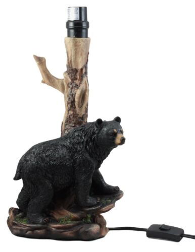 Ebros Gift Roaming Forest North American Black Bear Desktop Table Lamp Decor Figurine 20"H