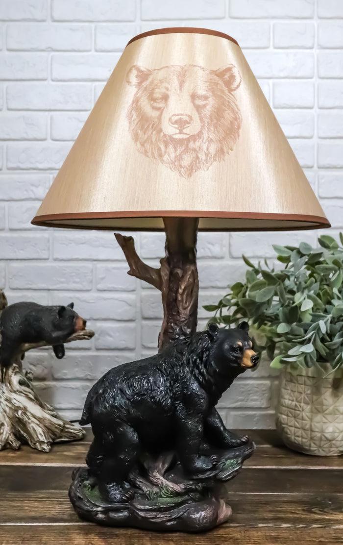 ebros gift Roaming Forest North American Black Bear Desktop Table Lamp Decor Figurine 20"H