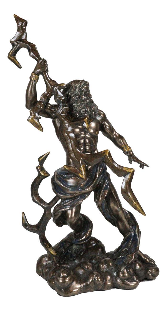 Ebros Gift Roman Greek King Of Olympus God Zeus Jupiter Holding Lightning Bolt Figurine