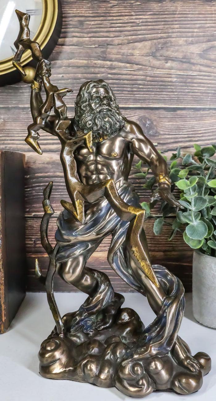 ebros gift Roman Greek King Of Olympus God Zeus Jupiter Holding Lightning Bolt Figurine