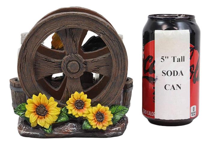 Ebros Gift Rooster Chicken By Farm Barrels Wagon Wheels Napkin & Salt Pepper Shakers Holder