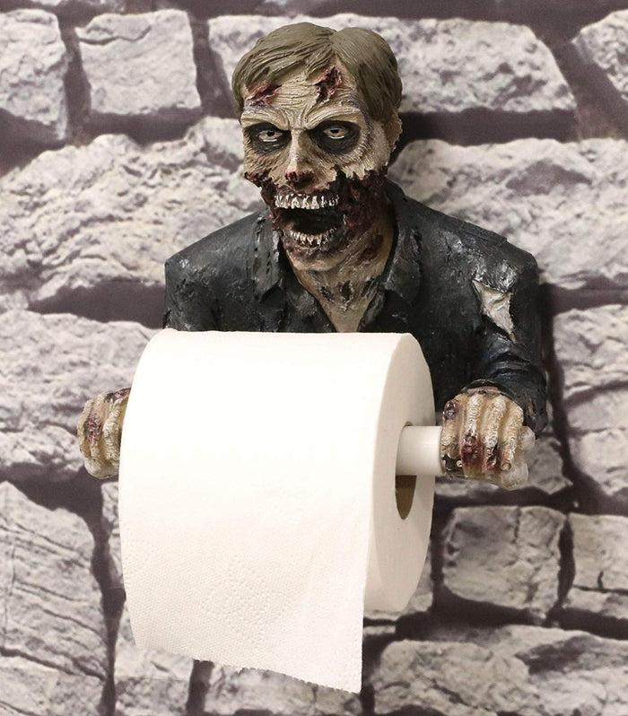 Ebros Gift Rotten Walker Undead Zombie Slave Bust Decorative Toilet Paper Holder Figurine