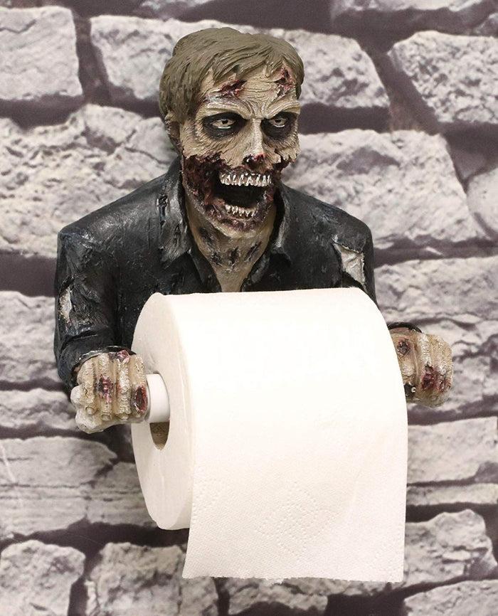ebros gift Rotten Walker Undead Zombie Slave Bust Decorative Toilet Paper Holder Figurine
