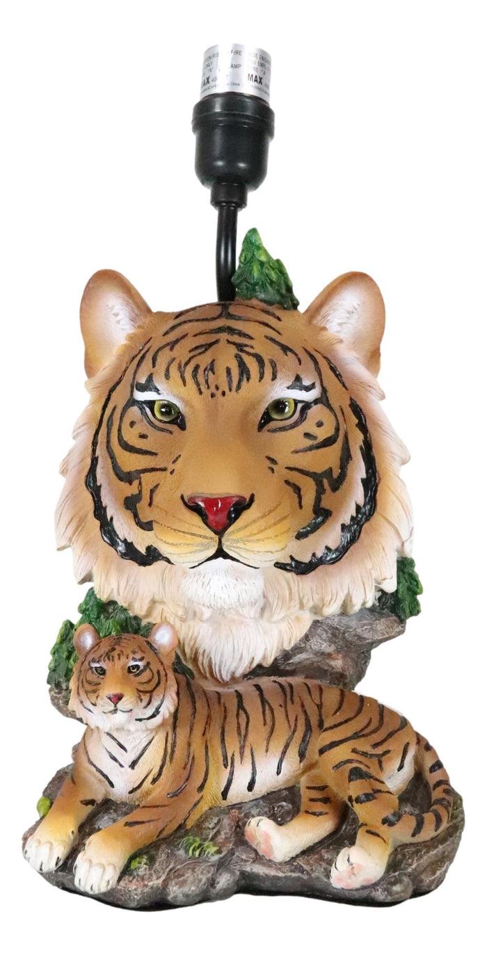 Ebros Gift Royal Bengal Tiger Jungle Predator Desktop Table Lamp Statue Decor With Shade
