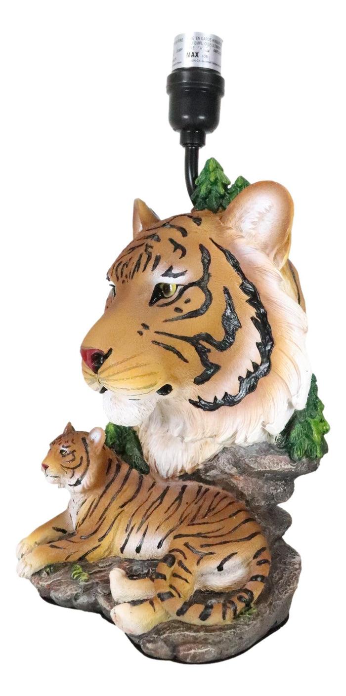 Ebros Gift Royal Bengal Tiger Jungle Predator Desktop Table Lamp Statue Decor With Shade
