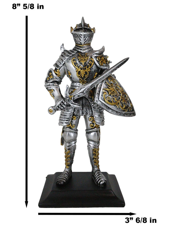 Ebros Gift Royal Dragon Order Medieval Swordsman Knight Figurine Suit Of Armor Coat Of Arms