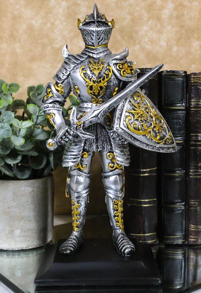 ebros gift Royal Dragon Order Medieval Swordsman Knight Figurine Suit of Armor Coat Of Arms