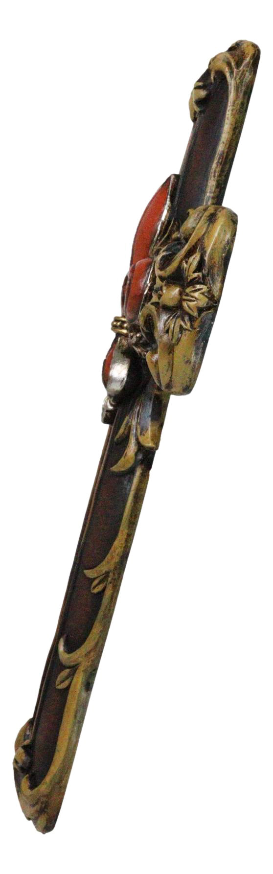Ebros Gift Royal Florentian Rococo Fleur De Lis Classic Faux Wooden Rustic Wall Cross