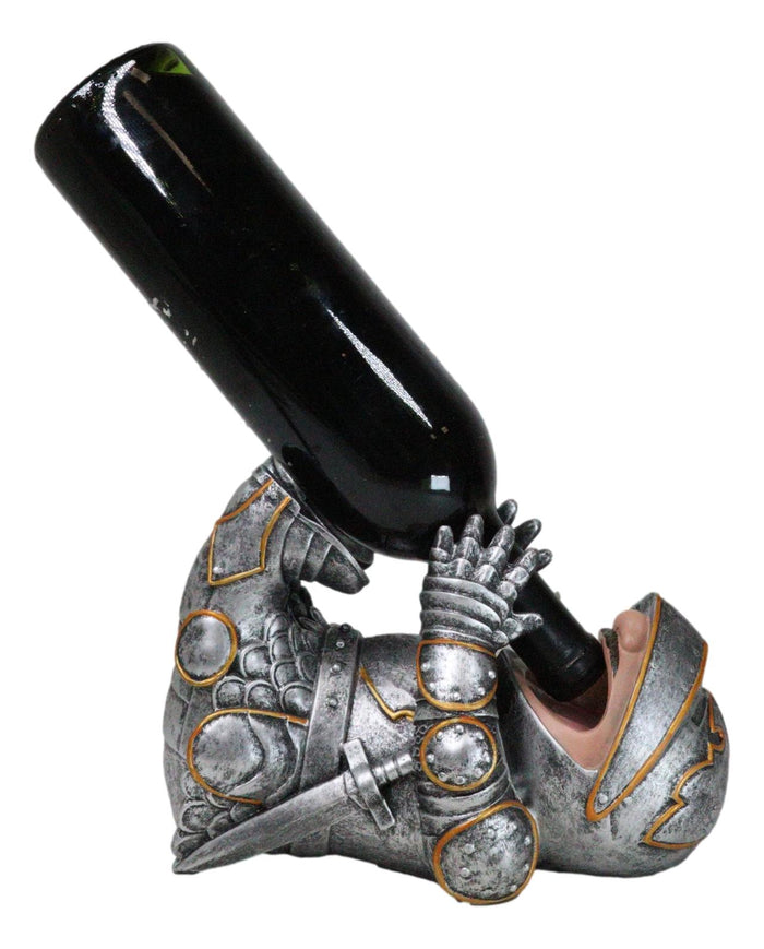 Ebros Gift Royal Knight Suit Of Armor Wine Guzzler Holder Kitchen Decor Resin Figurine