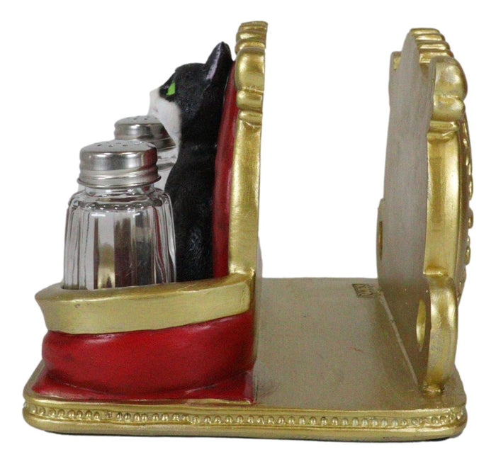 Ebros Gift Royal Service Black And White Tuxedo Cat Napkin And Salt Pepper Shakers Holder