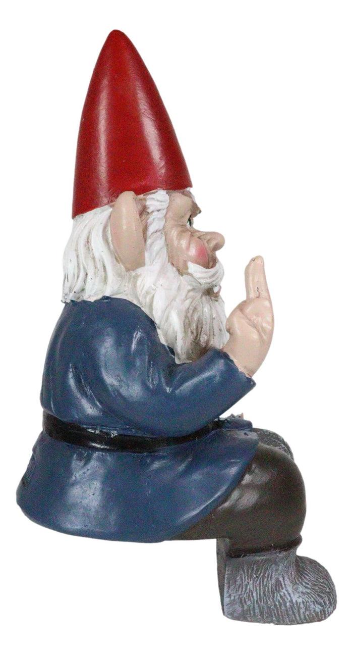 Ebros Gift Rude Old Mr Gnome Dwarf Flipping The Bird Ledge Shelf Mantle Sitter Figurine