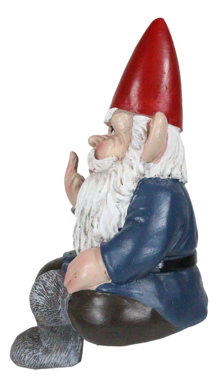 Ebros Gift Rude Old Mr Gnome Dwarf Flipping The Bird Ledge Shelf Mantle Sitter Figurine