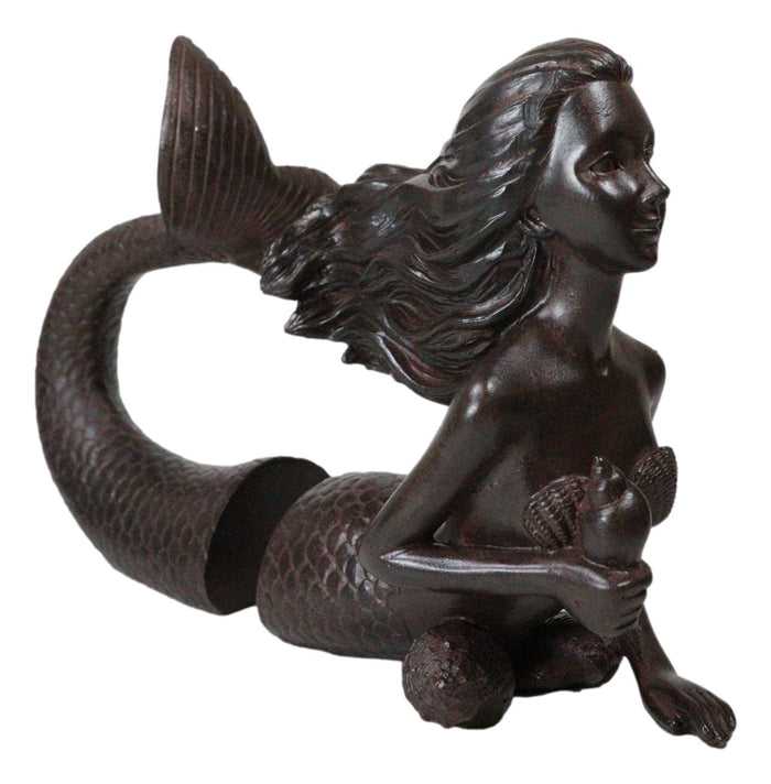 Ebros Gift Rustic Aged Bronze Finish Marine Siren Mermaid Body & Tail Bookends Figurine Set