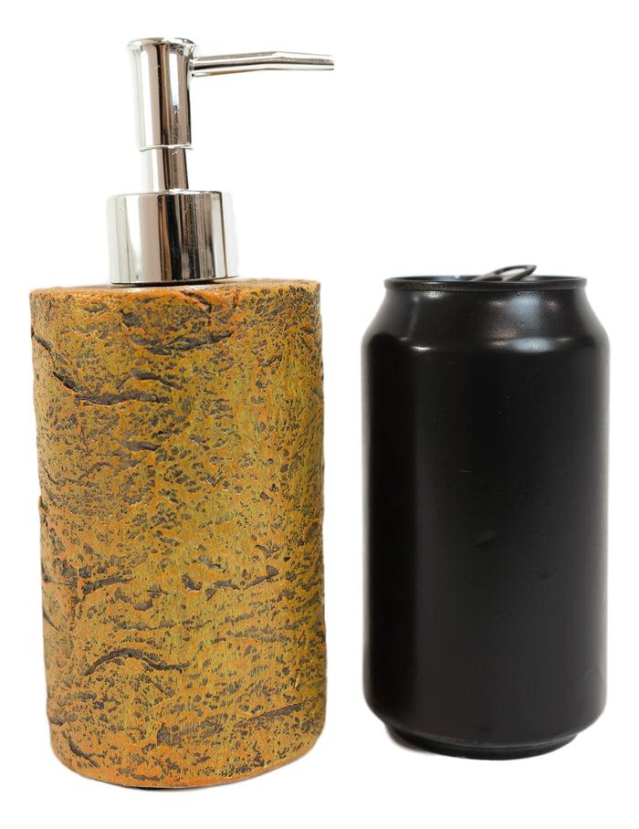 Ebros Gift Rustic Black Bear By Pine Trees Silhouette Liquid Soap Or Lotion Pump Dispenser