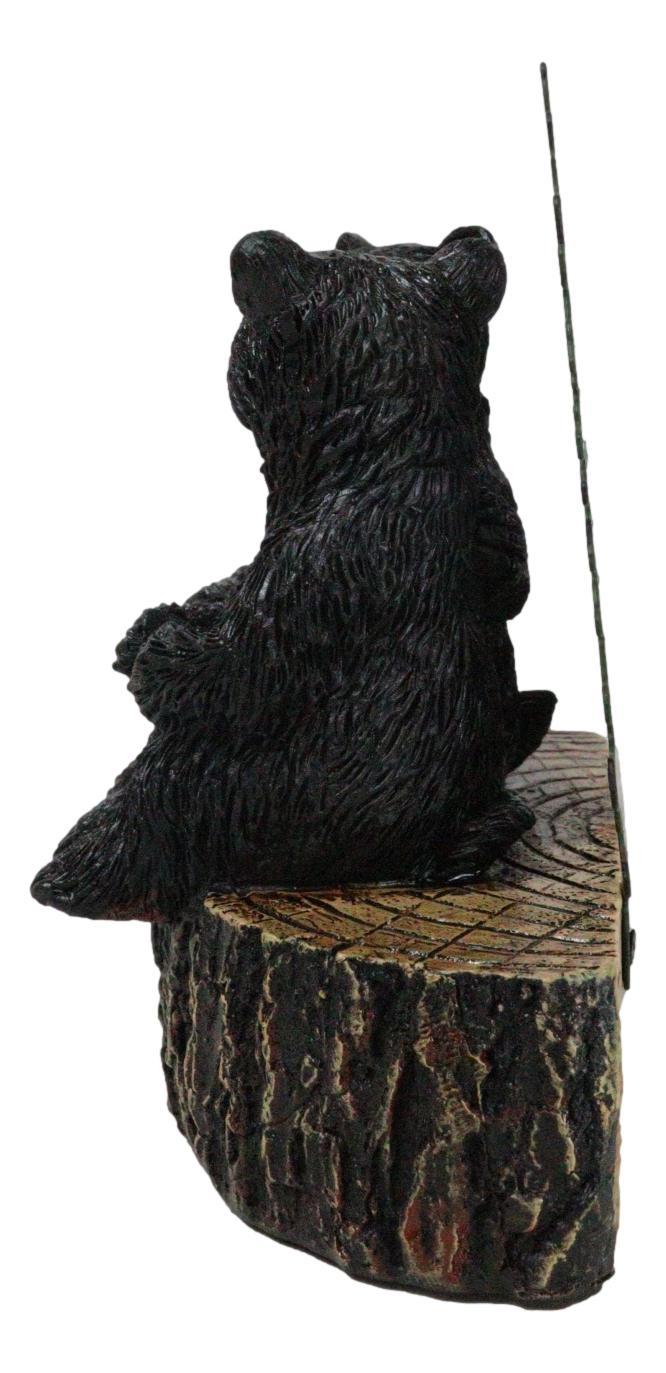 Ebros Gift Rustic Black Bear Couple Kissing On Love Tree Ring With Pine Trees Figurine