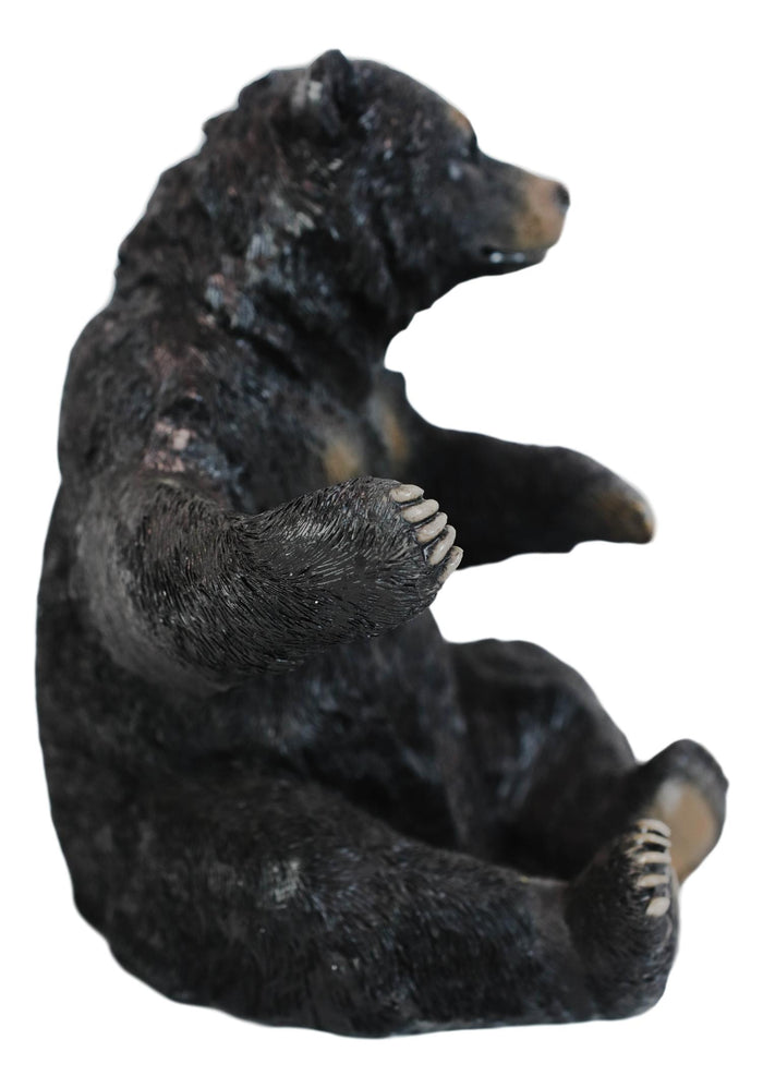 Ebros Gift Rustic Cabin Lodge Decorative Sitting Black Bear Wine Bottle Holder Figurine