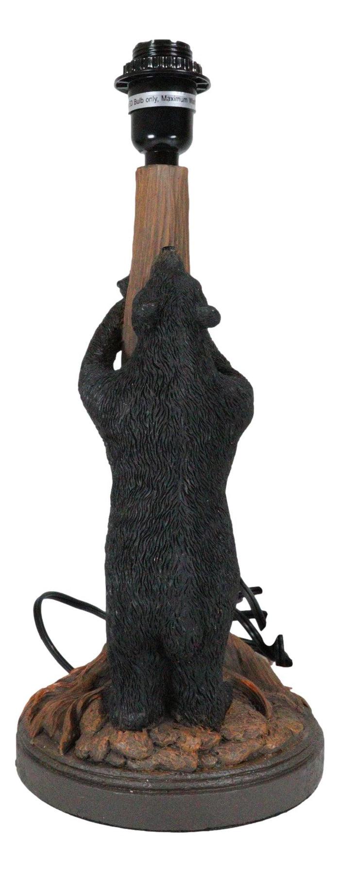 Ebros Gift Rustic Cabin Mama Bear And Sleeping Cub On Tree Branch Table Lamp W/Shade Decor