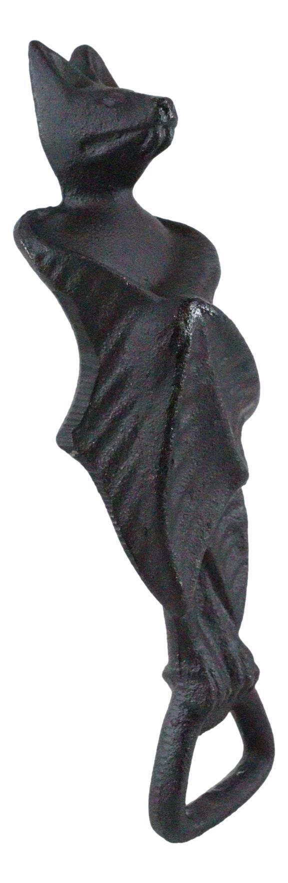 Ebros Gift Rustic Cast Iron Black Gothic Blood Sucking Vampire Bat Hand Bottle Cap Opener