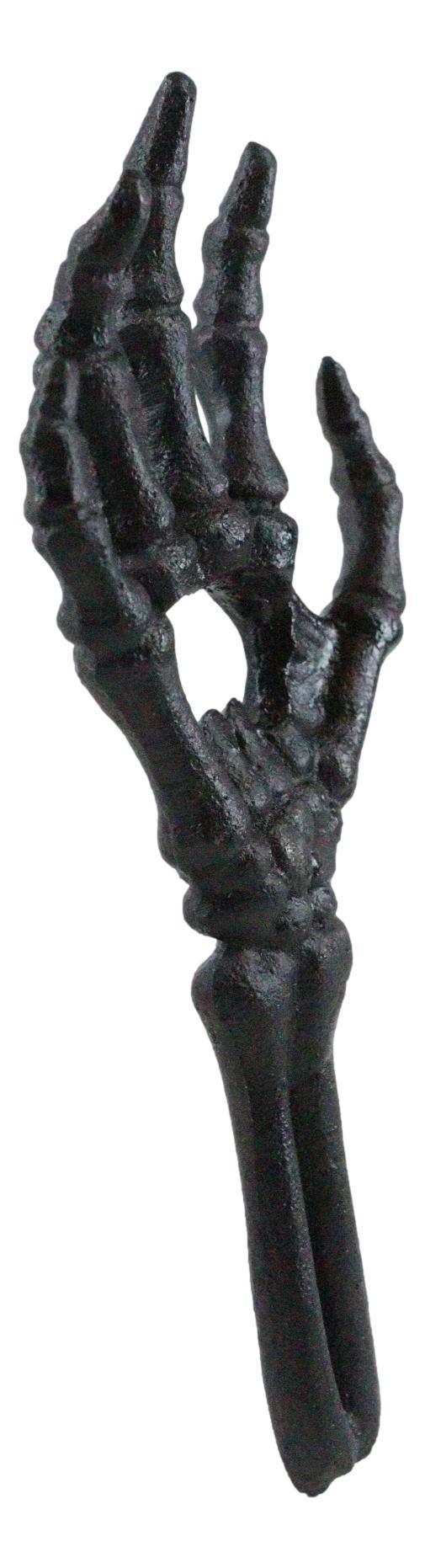 Ebros Gift Rustic Cast Iron Black Gothic Skeletal Bone Skeleton Hand Bottle Cap Opener