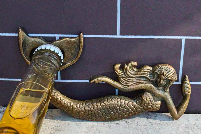 ebros gift Rustic Cast Iron Metal Sea Coastal Siren Mermaid Hand Beer Bottle Cap Opener