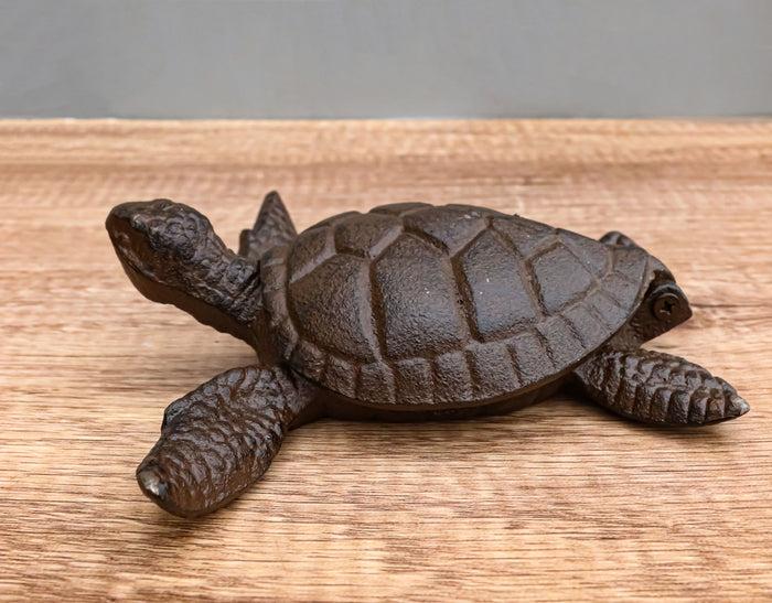 ebros gift Rustic Cast Iron Sea Turtle Decorative Secret Key Concealer Trinket Box Figurine