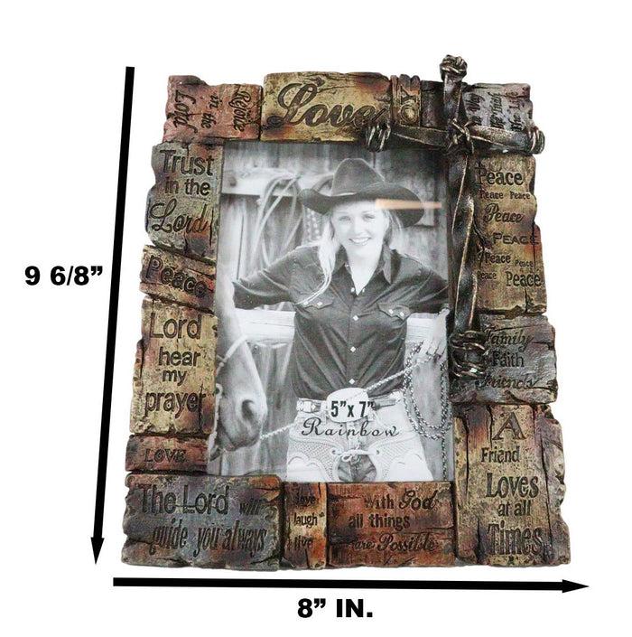 Ebros Gift Rustic Christian Bible Scripture Faith Hope Love Grace 5"x7" Picture Photo Frame