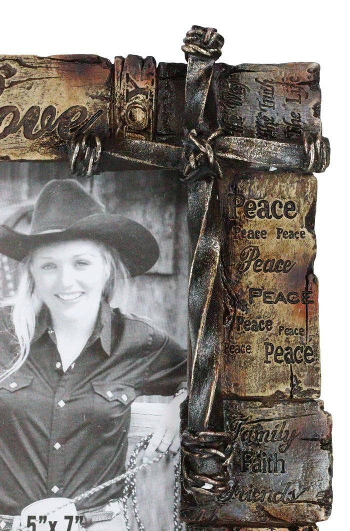 Ebros Gift Rustic Christian Bible Scripture Faith Hope Love Grace 5"x7" Picture Photo Frame