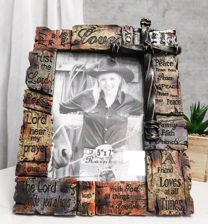 ebros gift Rustic Christian Bible Scripture Faith Hope Love Grace 5"x7" Picture Photo Frame