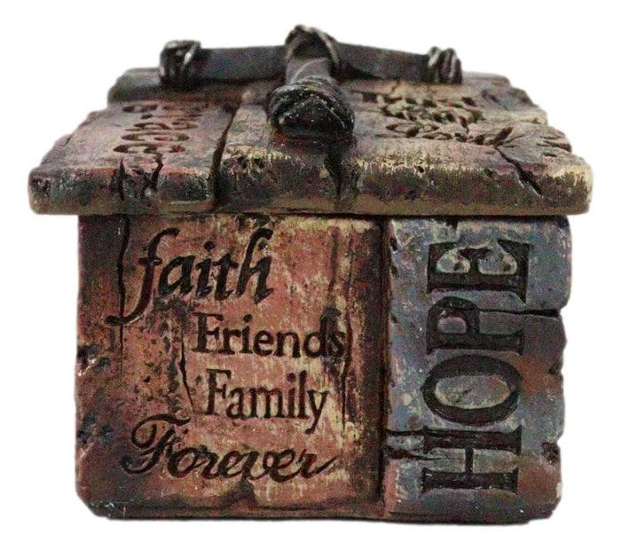 Ebros Gift Rustic Christian Bible Scripture Friendship Faith Hope Love Grace Trinket Box