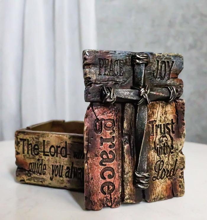 ebros gift Rustic Christian Bible Scripture Friendship Faith Hope Love Grace Trinket Box