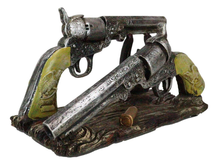 Ebros Gift Rustic Country Double Six Shooter Pistols Western Cowboy Envelope Napkin Holder