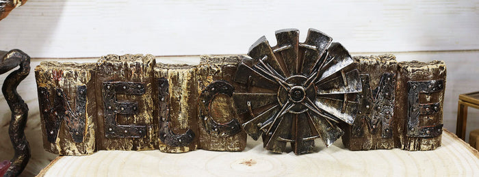ebros gift Rustic Country Farm Irrigation Windmill Welcome Wall Decor Or Desktop Plaque