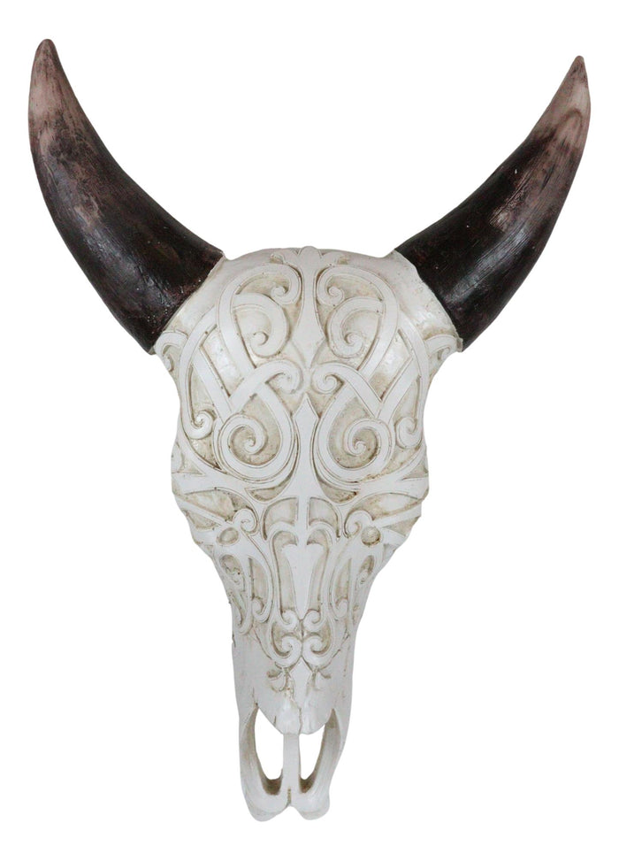 Ebros Gift Rustic Country Tooled Filigree Steer Bull Cow Skull LED Light Wall Decor Plaque