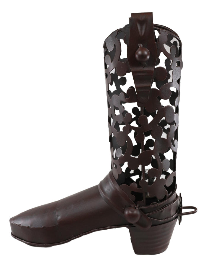 Ebros Gift Rustic Country Western Metal Filigree Cowboy Boot Night Light Or Shadow Caster
