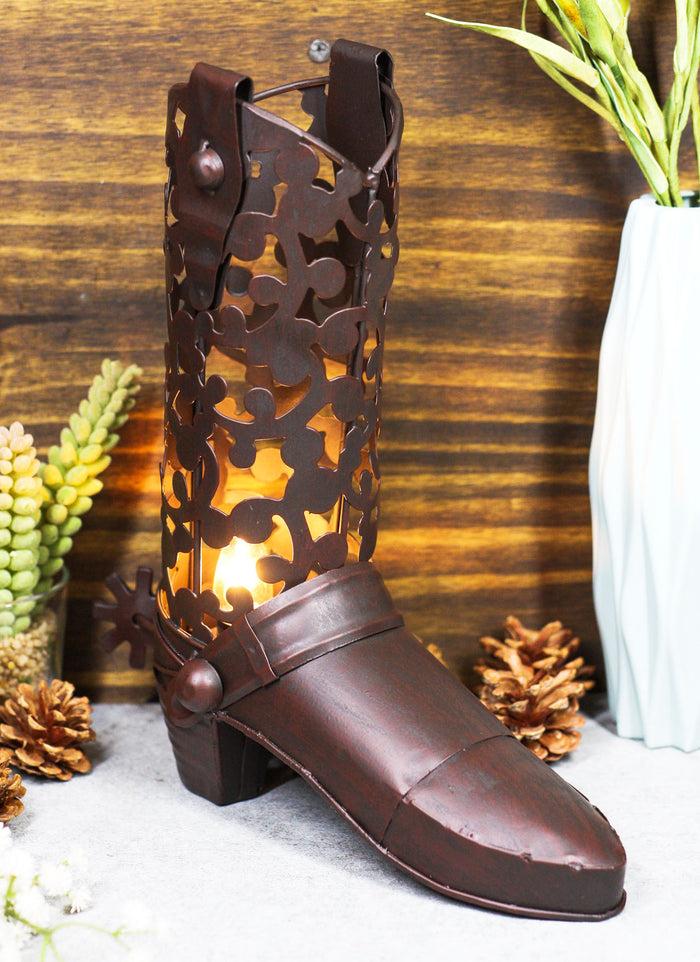 ebros gift Rustic Country Western Metal Filigree Cowboy Boot Night Light Or Shadow Caster