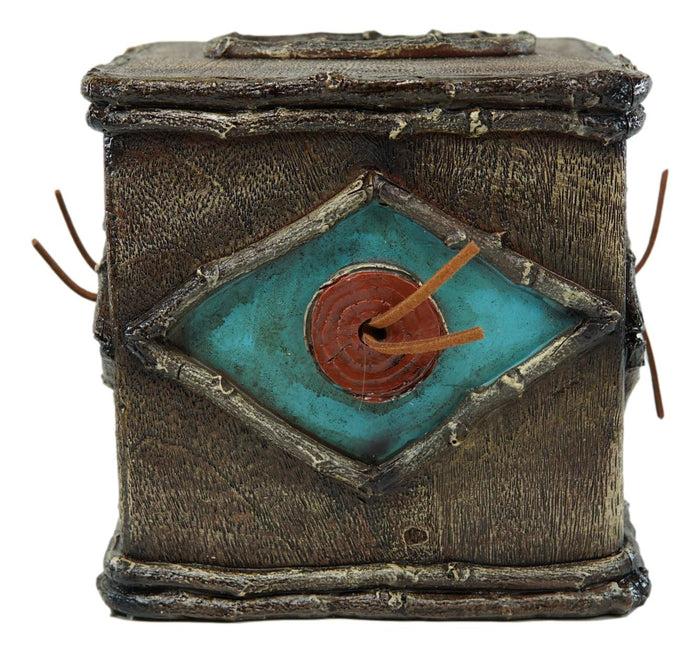 Ebros Gift Rustic Country Western Turquoise Bullseye Faux Branch Wood Tissue Box Cover