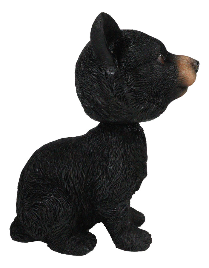 Ebros Gift Rustic Country Woodlands Forest Black Bear Cub Bobblehead Decor Figurine 6"H