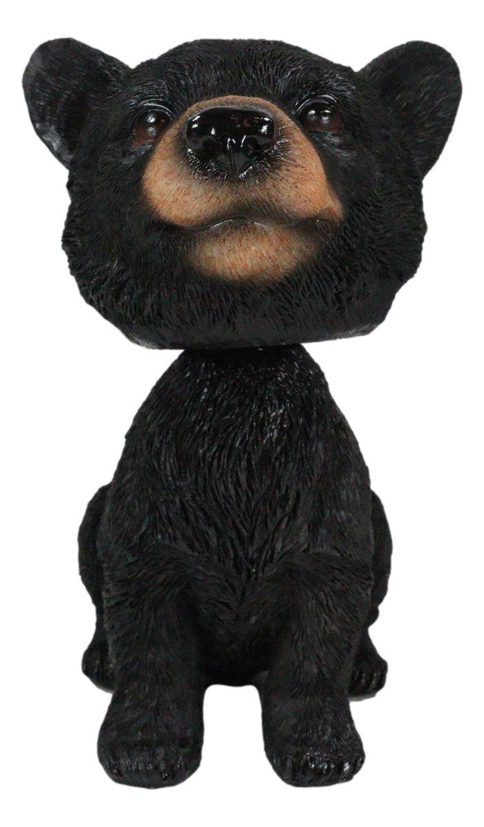 Ebros Gift Rustic Country Woodlands Forest Black Bear Cub Bobblehead Decor Figurine 6"H