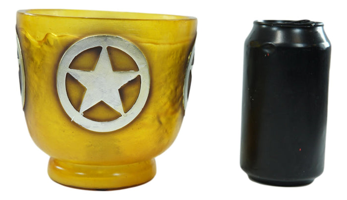 Ebros Gift Rustic Cowboy Western Star Circle In Acrylic Glass Resin Night Light Lamp 5"H