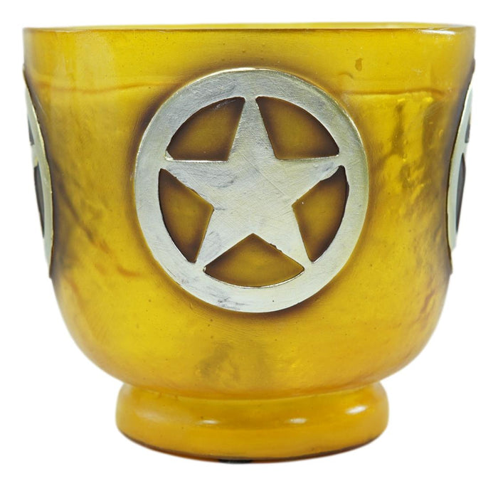 Ebros Gift Rustic Cowboy Western Star Circle In Acrylic Glass Resin Night Light Lamp 5"H
